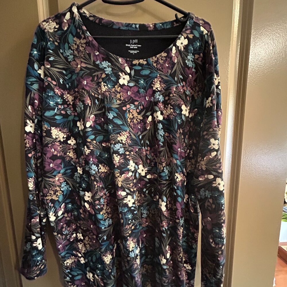 Colorful J. Jill Simply Supima crew neck tunic